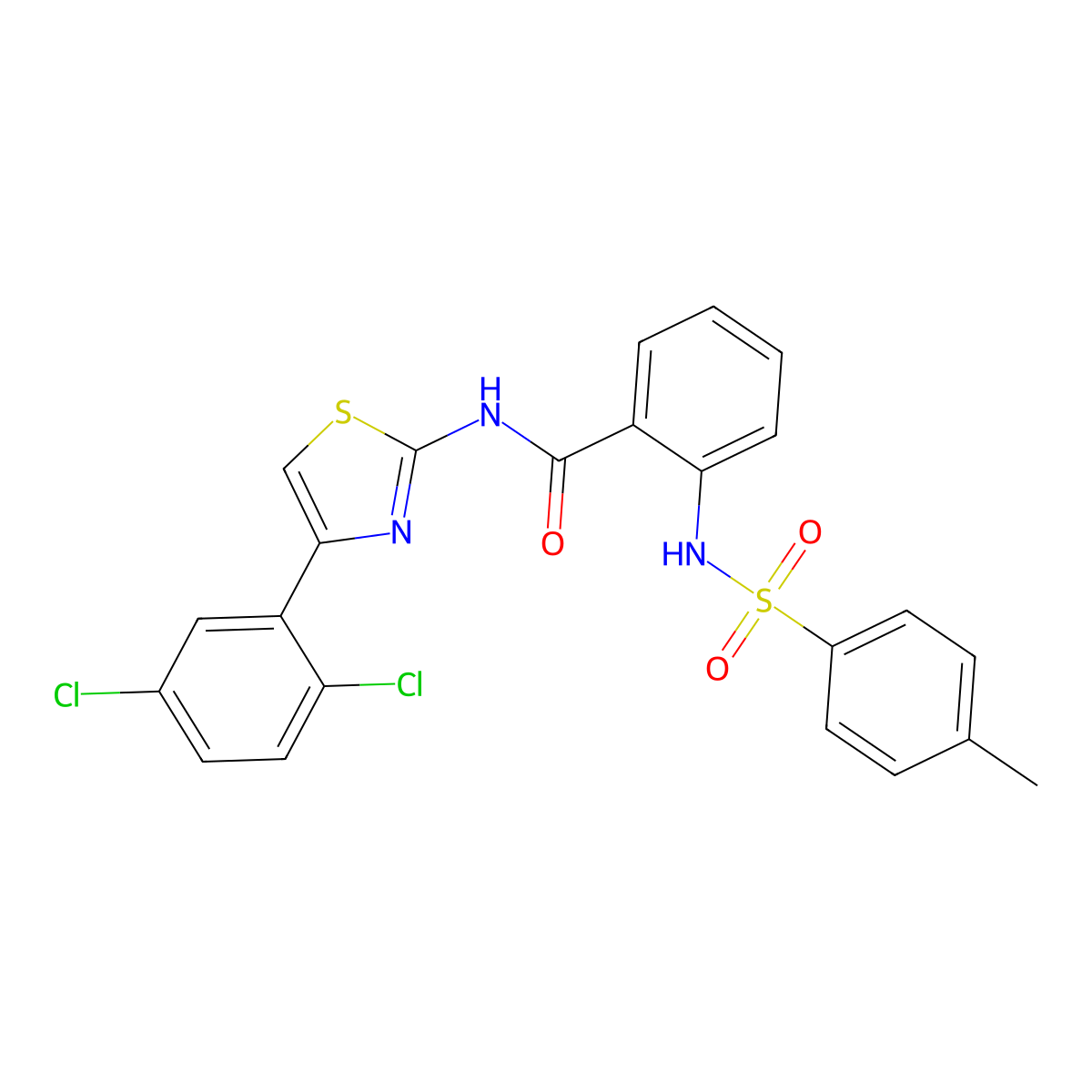 N-[4-(2,5-dichlorophenyl)-1,3-thiazol-2-yl]-2-(4-methylbenzenesulfonamido)benzamide molecular structure, CAS 361469-79-6