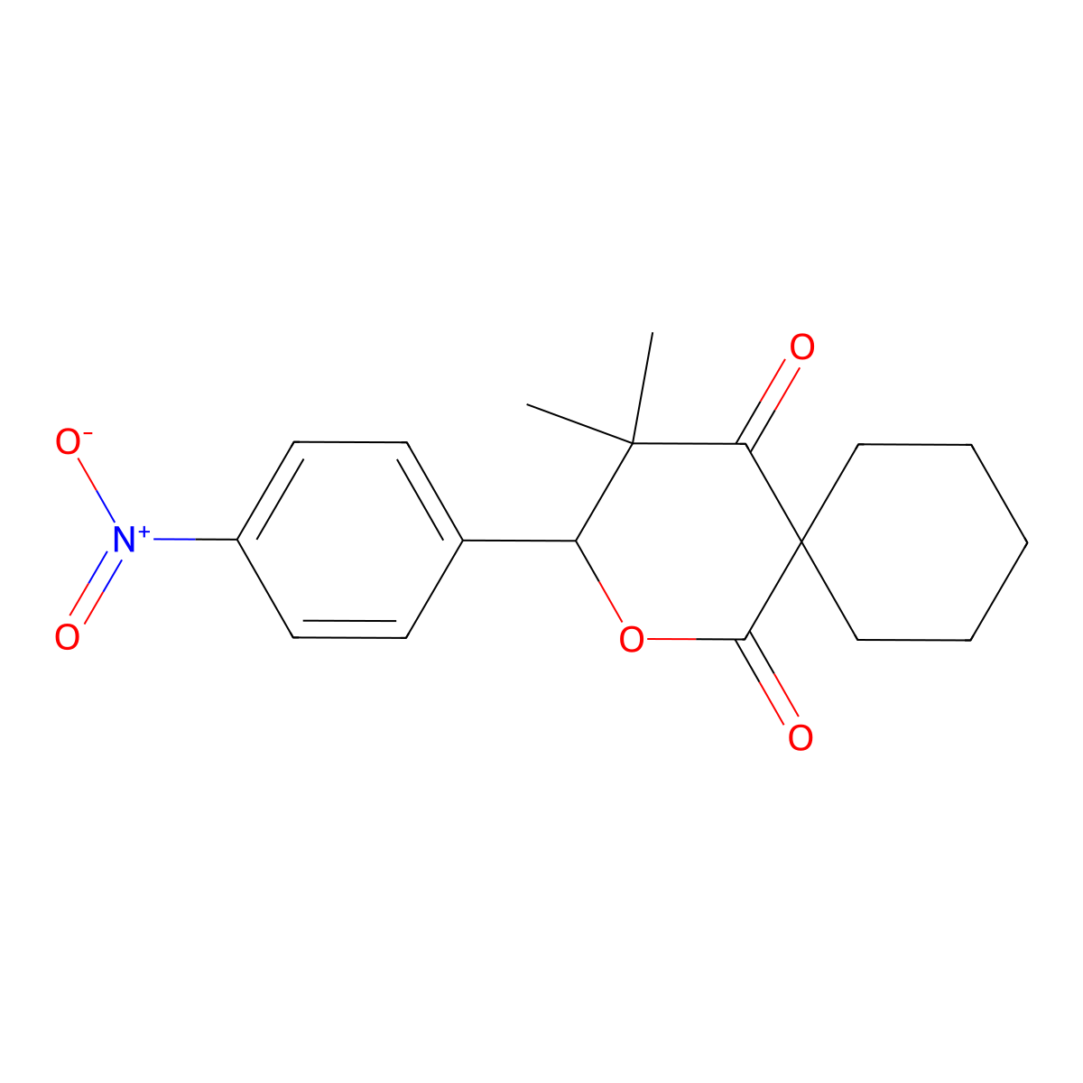 4,4-Dimethyl-3-(4-nitrophenyl)-2-oxaspiro[5.5]undecane-1,5-dione molecular structure, CAS 361469-82-1