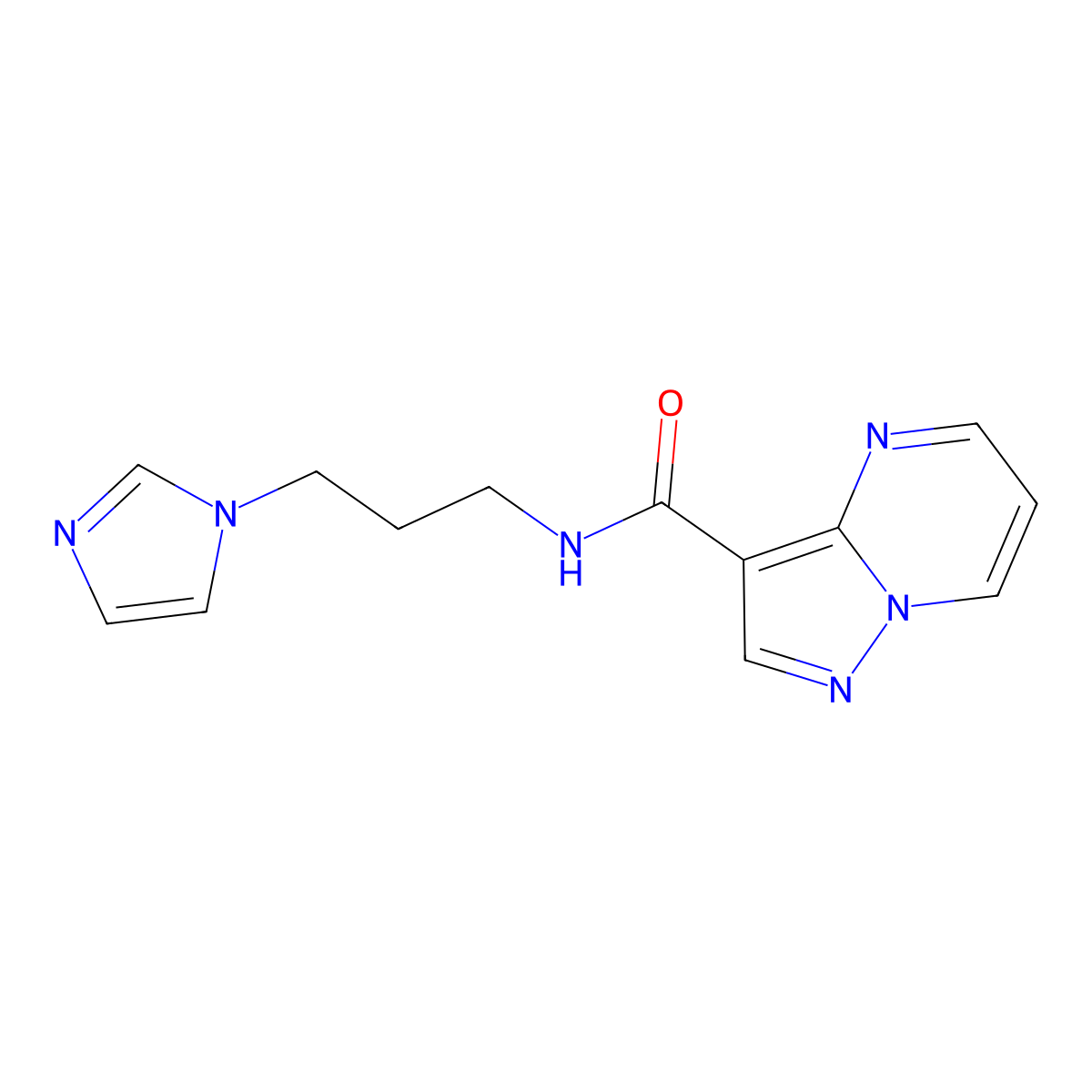 N-(3-imidazol-1-ylpropyl)pyrazolo[1,5-a]pyrimidine-3-carboxamide molecular structure, CAS 361469-93-4