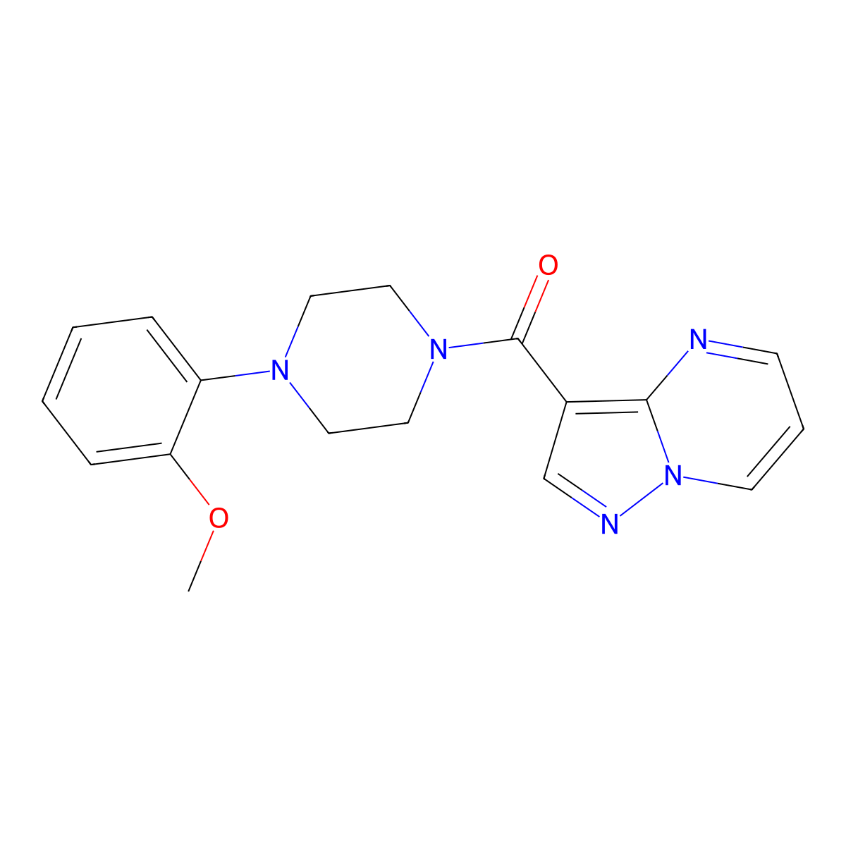 3-{[4-(2-Methoxyphenyl)-1-piperazinyl]carbonyl}pyrazolo[1,5-a]pyrimidine molecular structure, CAS 361470-09-9