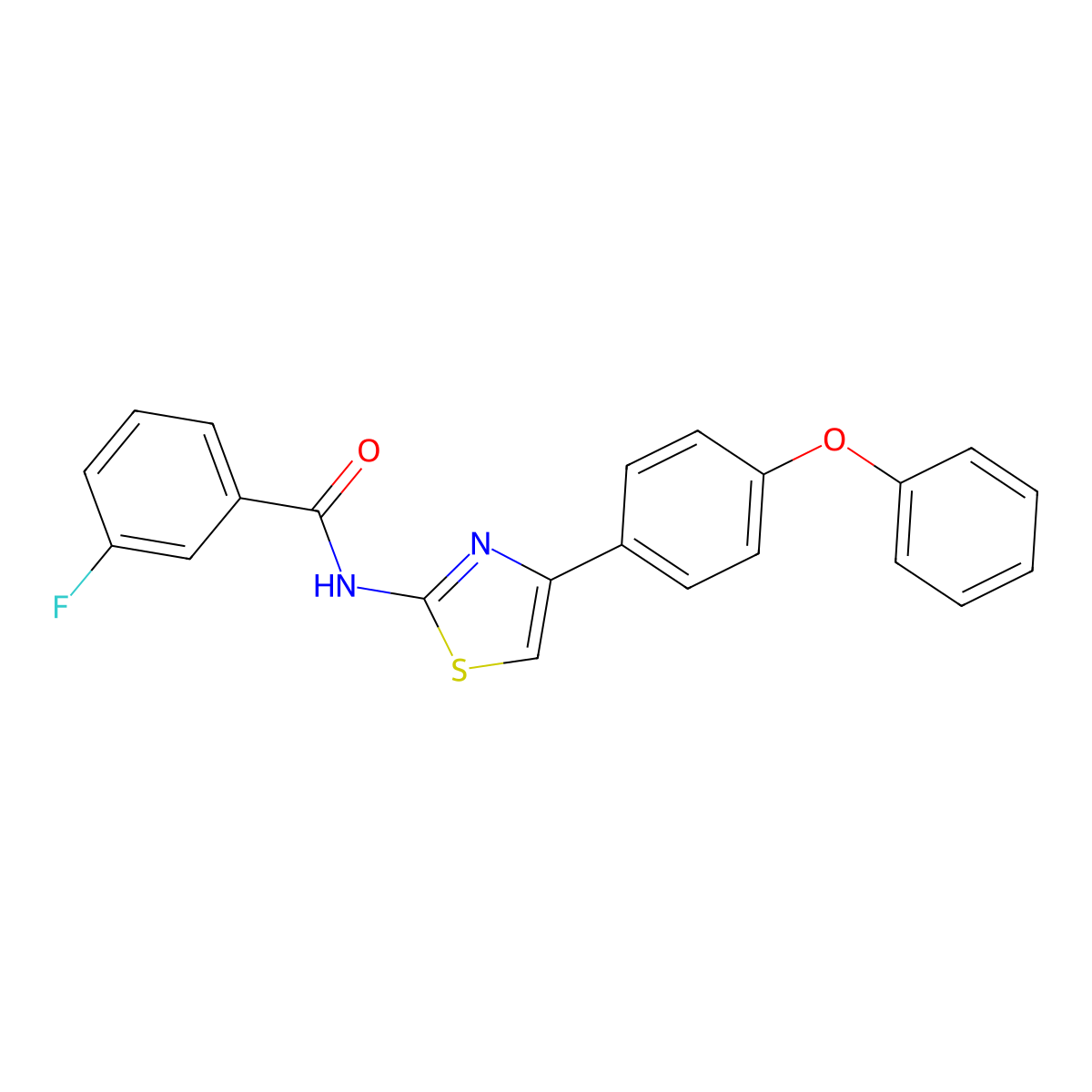 3-fluoro-N-[4-(4-phenoxyphenyl)-1,3-thiazol-2-yl]benzamide molecular structure, CAS 361470-15-7