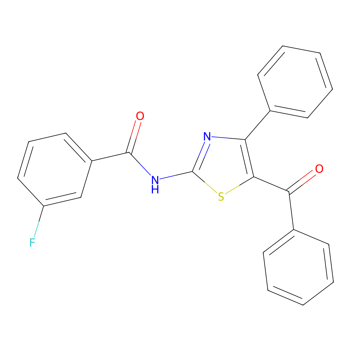 N-(5-benzoyl-4-phenyl-1,3-thiazol-2-yl)-3-fluorobenzamide molecular structure, CAS 361470-30-6