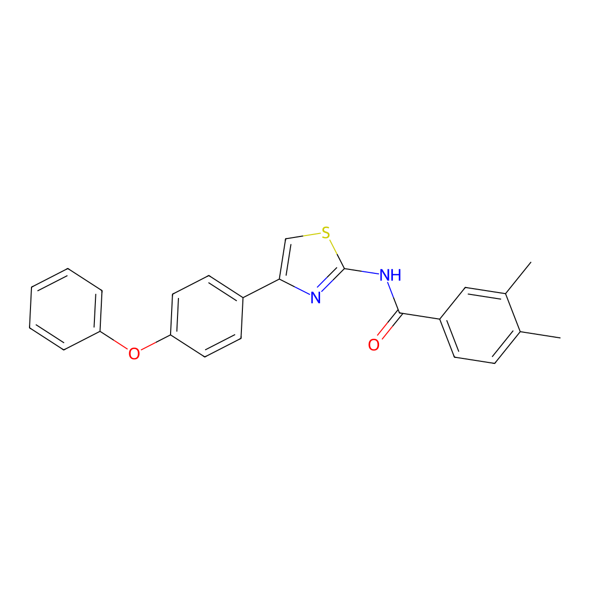 3,4-dimethyl-N-[4-(4-phenoxyphenyl)-1,3-thiazol-2-yl]benzamide molecular structure, CAS 361470-39-5