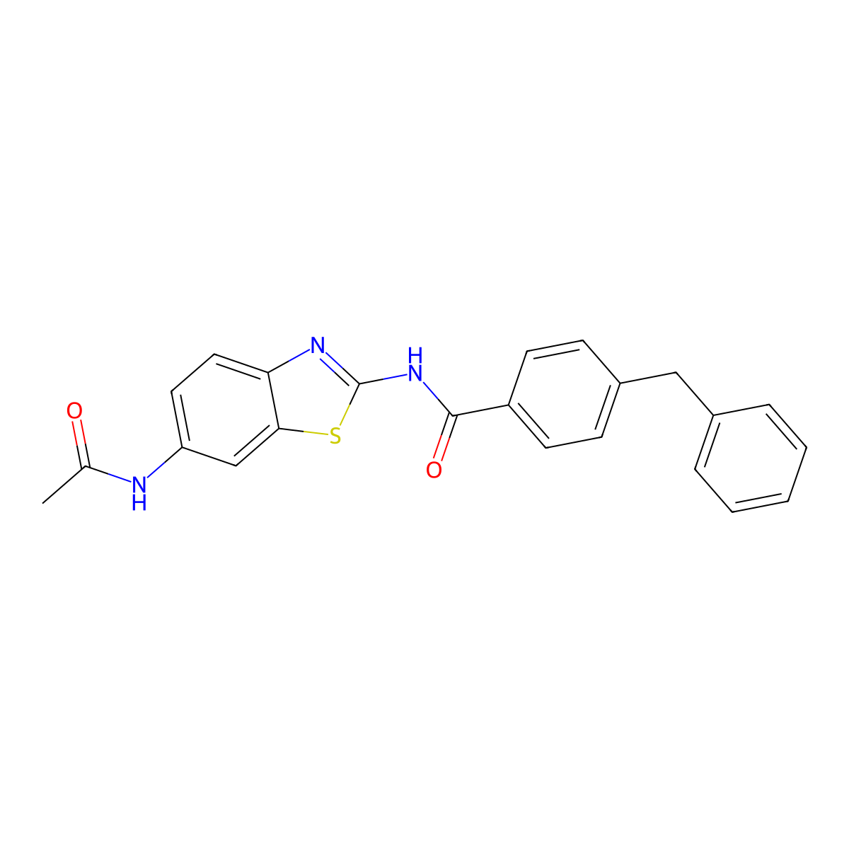 N-(6-acetamidobenzo[d]thiazol-2-yl)-4-benzylbenzamide molecular structure, CAS 361470-52-2