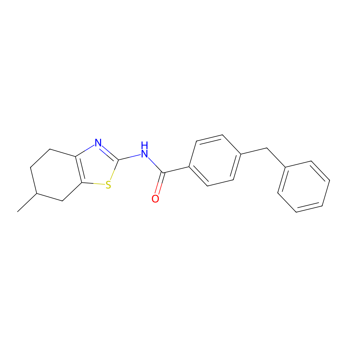 4-benzyl-N-(6-methyl-4,5,6,7-tetrahydro-1,3-benzothiazol-2-yl)benzamide molecular structure, CAS 361470-62-4