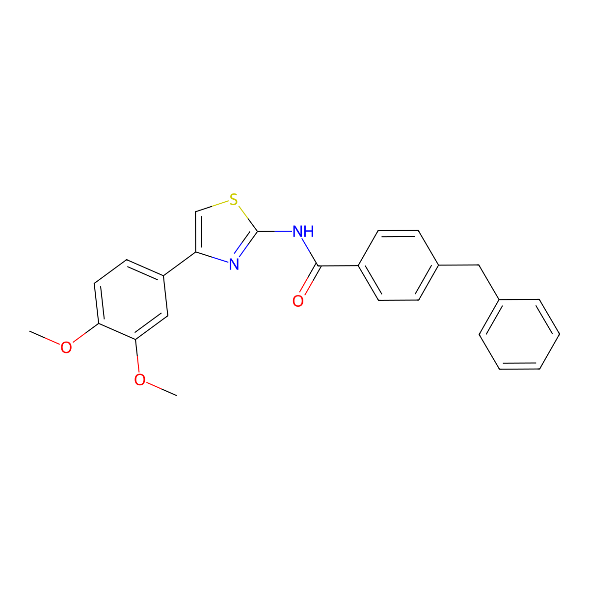 4-benzyl-N-[4-(3,4-dimethoxyphenyl)-1,3-thiazol-2-yl]benzamide molecular structure, CAS 361470-76-0