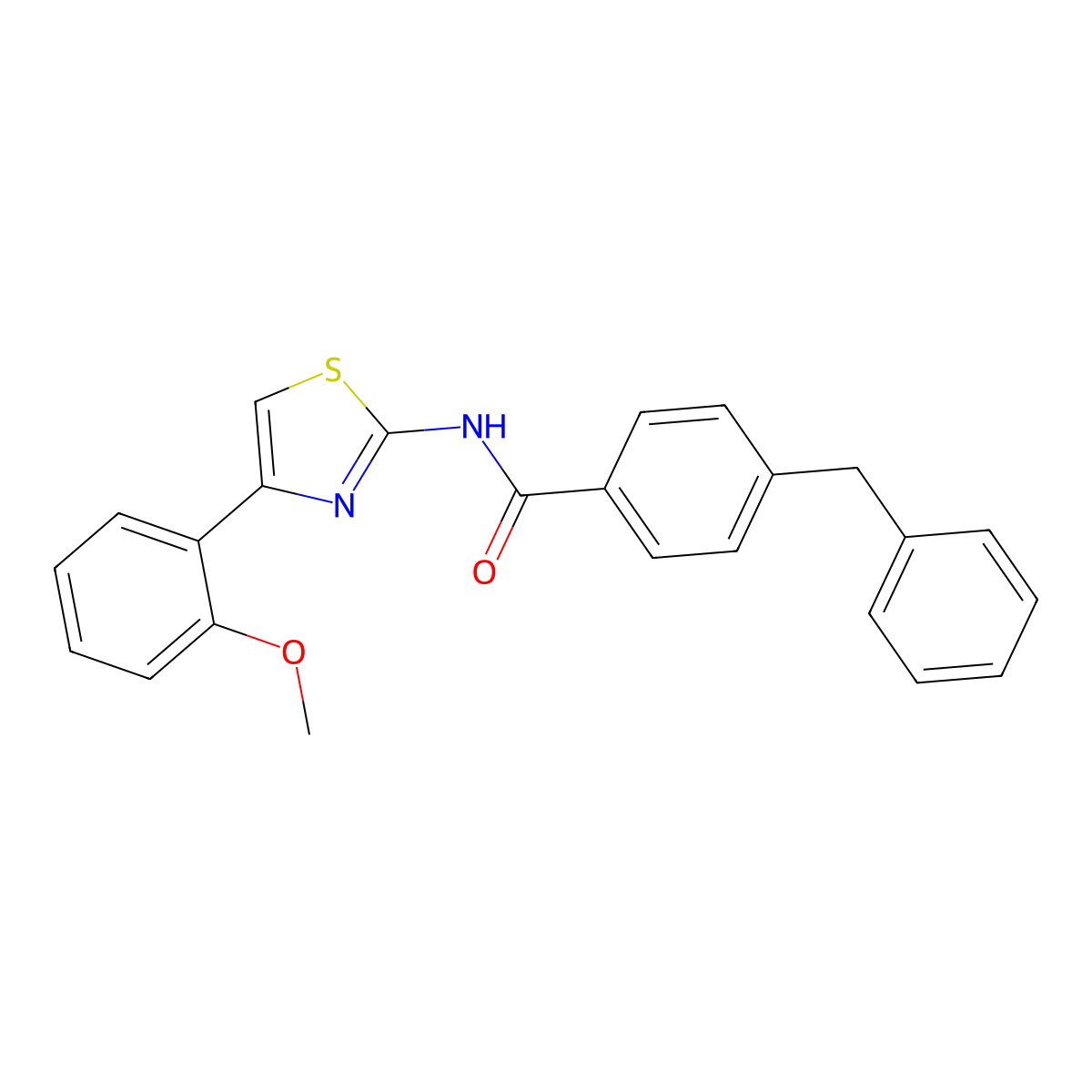 4-benzyl-N-[4-(2-methoxyphenyl)-1,3-thiazol-2-yl]benzamide molecular structure, CAS 361470-81-7