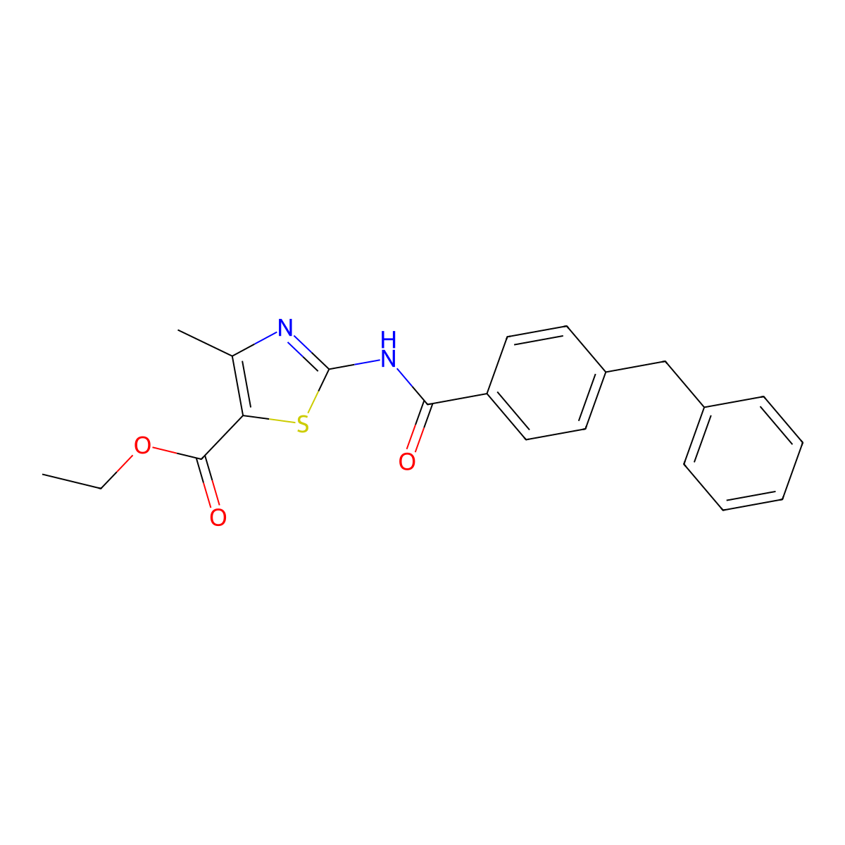 Ethyl 2-[(4-benzylbenzoyl)amino]-4-methyl-1,3-thiazole-5-carboxylate molecular structure, CAS 361470-91-9