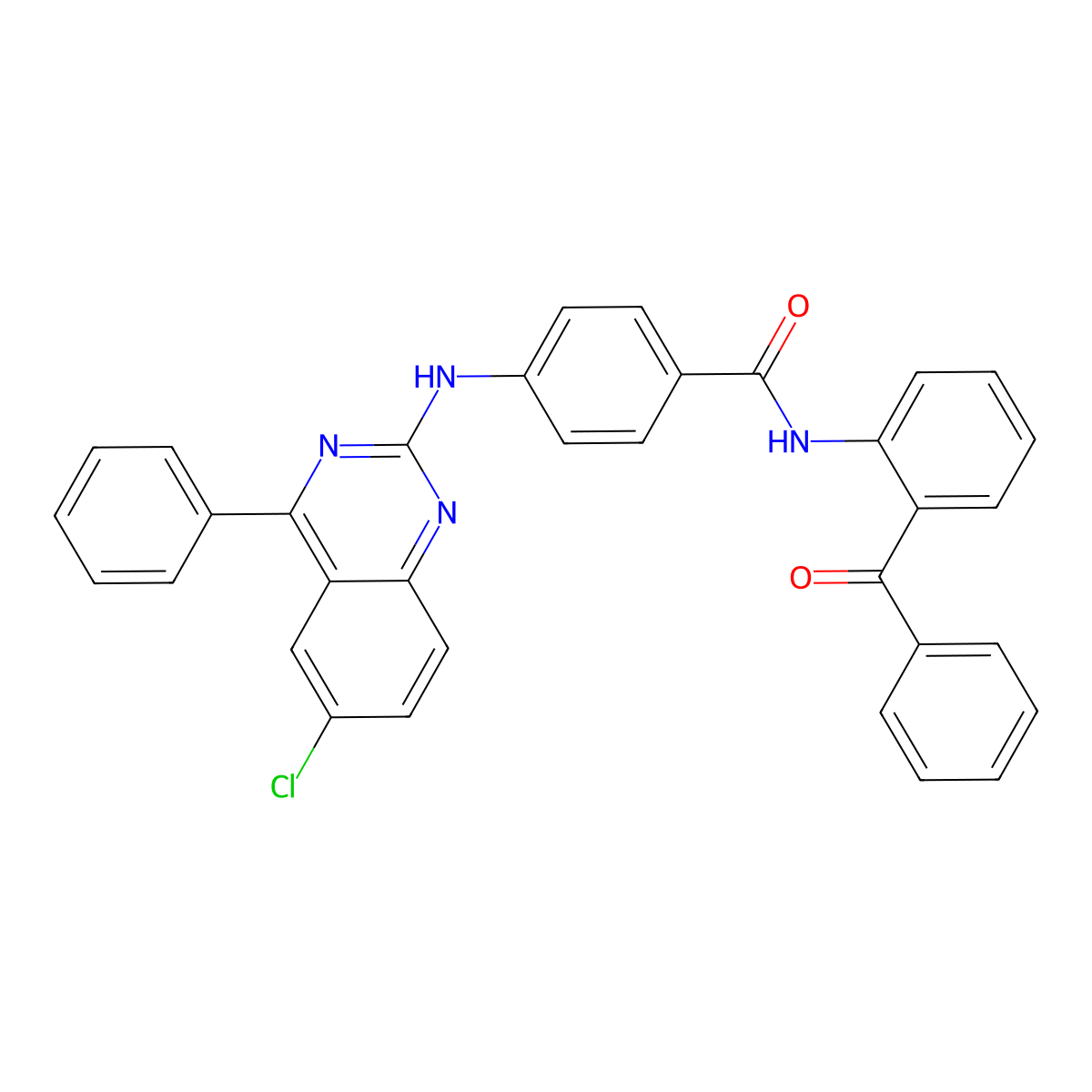 N-(2-benzoylphenyl)-4-[(6-chloro-4-phenylquinazolin-2-yl)amino]benzamide molecular structure, CAS 361471-76-3