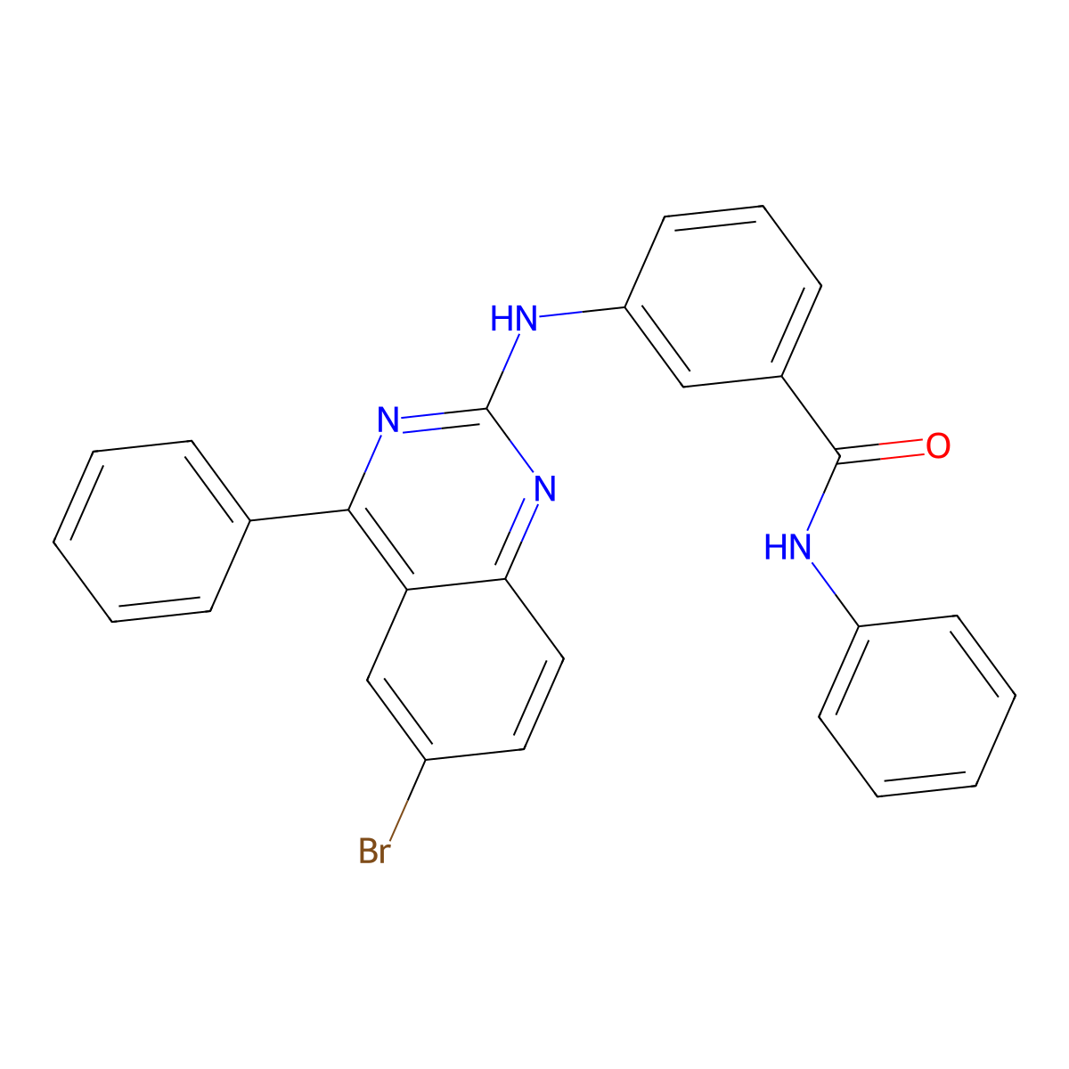 3-[(6-bromo-4-phenylquinazolin-2-yl)amino]-N-phenylbenzamide molecular structure, CAS 361471-79-6