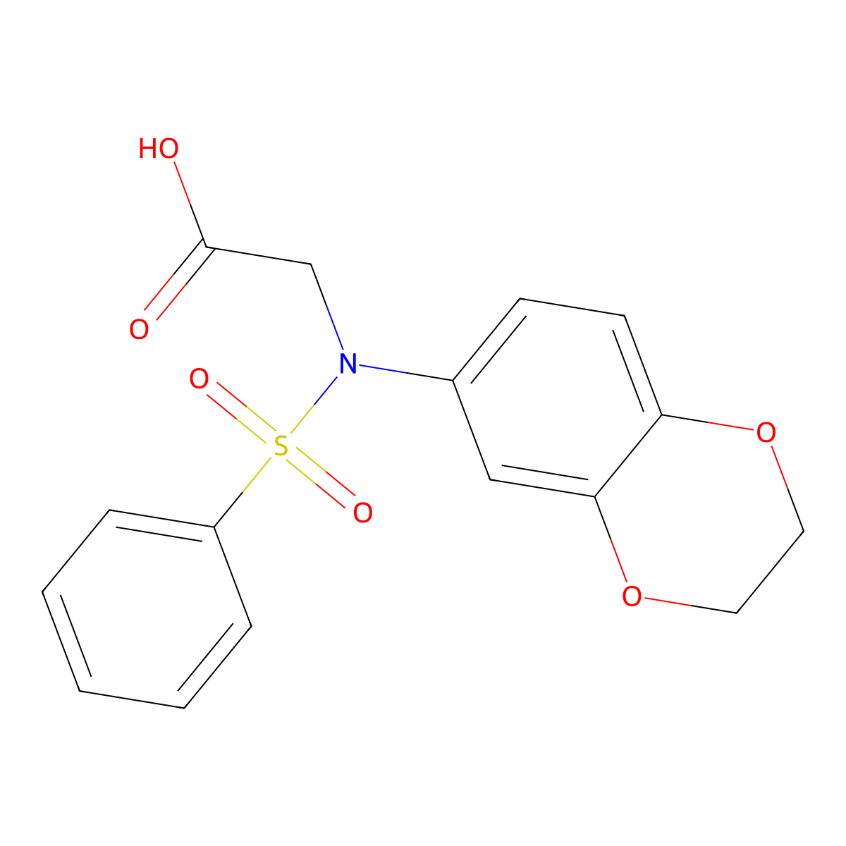 N-(2,3-dihydro-1,4-benzodioxin-6-yl)-N-(phenylsulfonyl)glycine molecular structure, CAS 361472-41-5