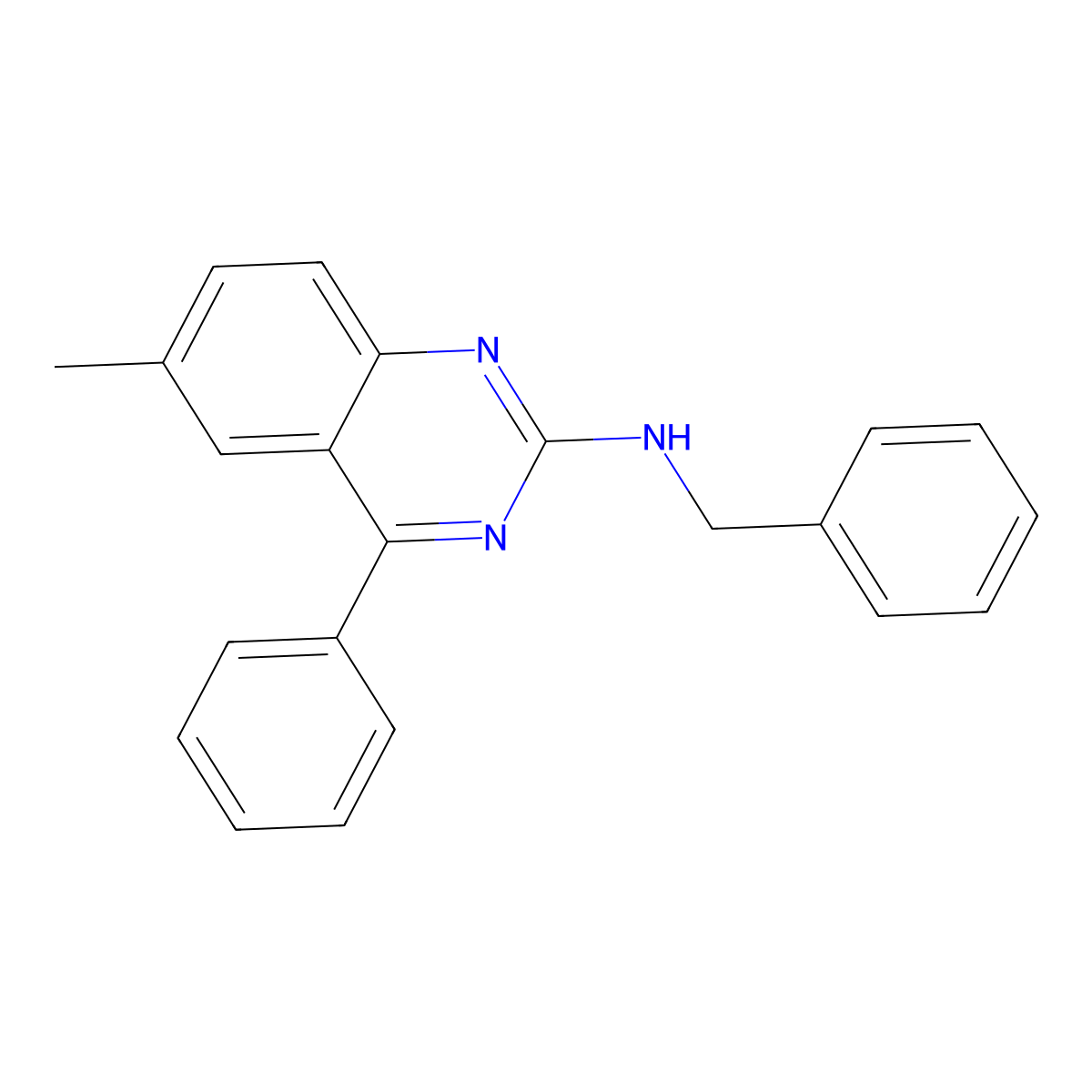 N-benzyl-6-methyl-4-phenylquinazolin-2-amine molecular structure, CAS 361472-47-1