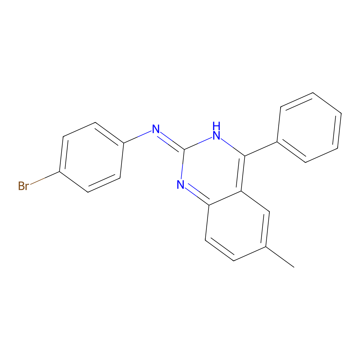 N-(4-bromophenyl)-6-methyl-4-phenylquinazolin-2-amine molecular structure, CAS 361472-49-3
