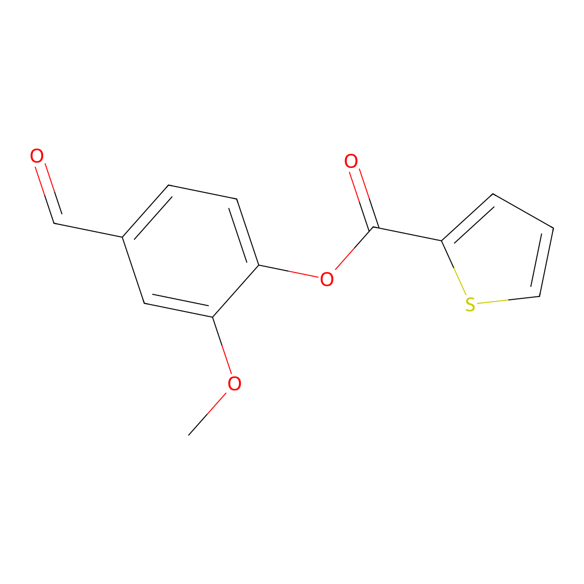 4-Formyl-2-methoxyphenyl thiophene-2-carboxylate molecular structure, CAS 361472-61-9
