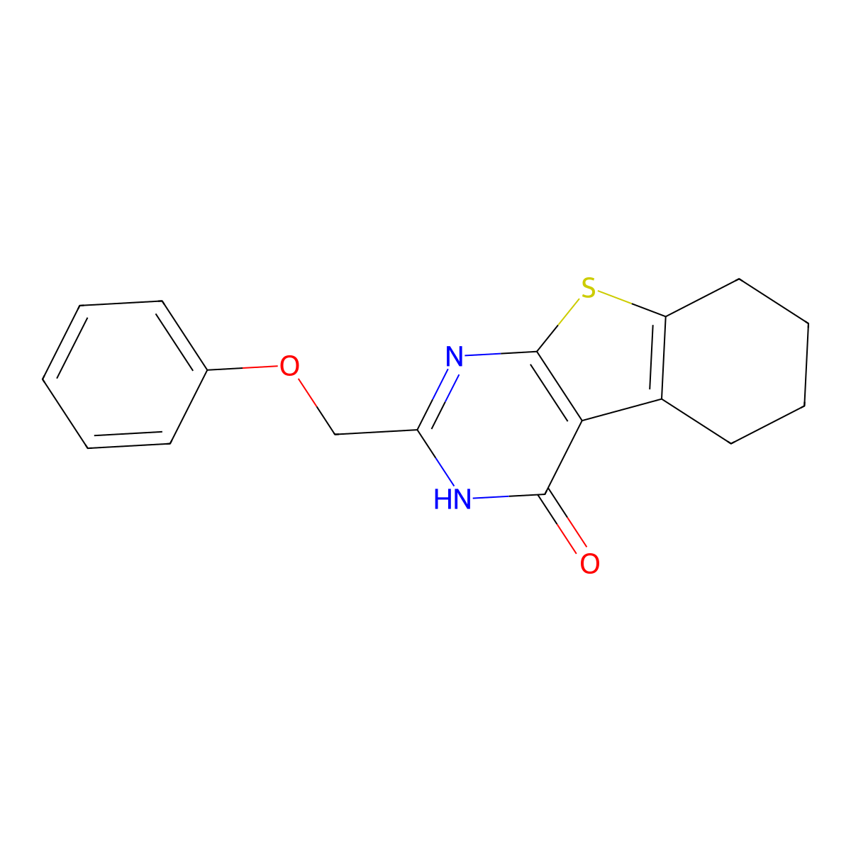 2-(Phenoxymethyl)-5,6,7,8-tetrahydrobenzo[4,5]thieno[2,3-d]pyrimidin-4(3H)-one molecular structure, CAS 361472-91-5