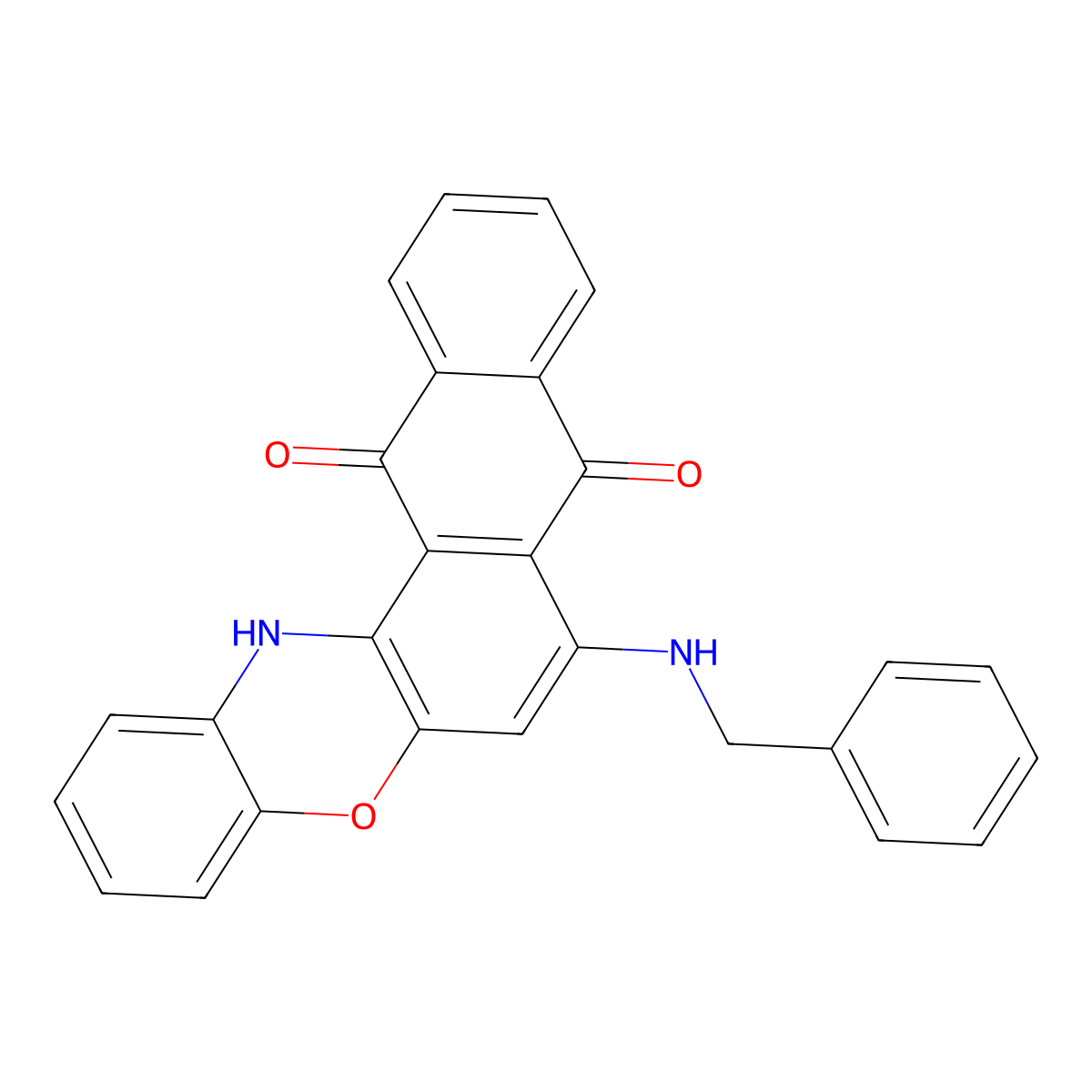 7-(benzylamino)-14H-naphtho[3,2-a]phenoxazine-8,13-dione molecular structure, CAS 361473-39-4