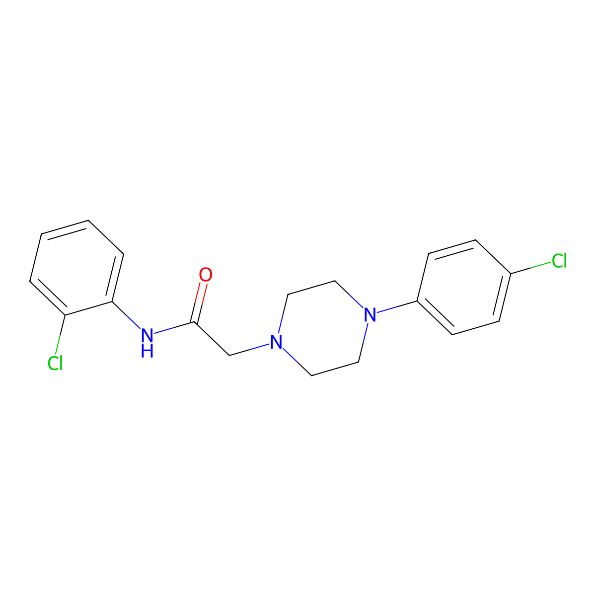 N-(2-chlorophenyl)-2-[4-(4-chlorophenyl)piperazin-1-yl]acetamide molecular structure, CAS 361473-54-3