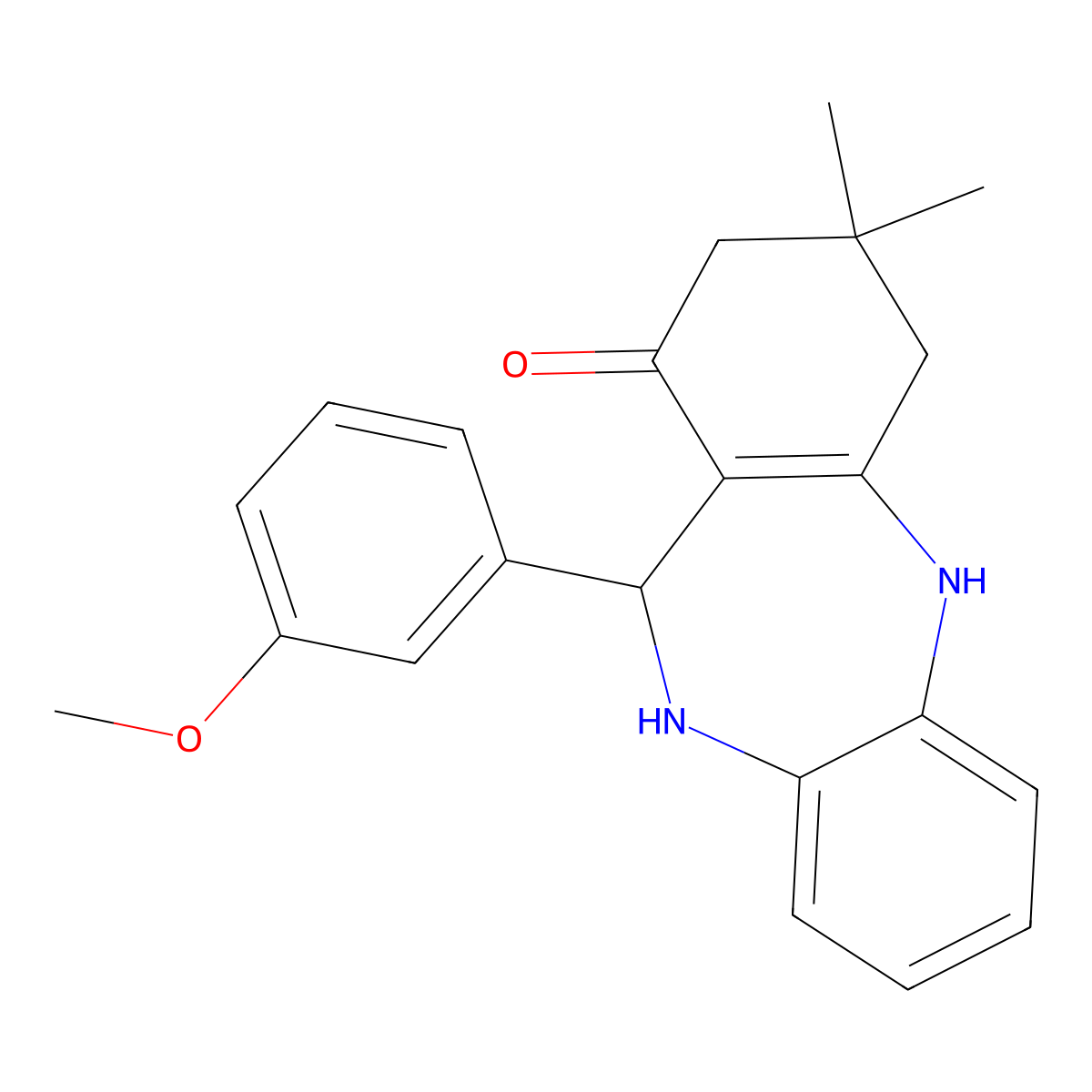 11-(3-methoxyphenyl)-3,3-dimethyl-2,3,4,5,10,11-hexahydro-1H-dibenzo[b,e][1,4]diazepin-1-one molecular structure, CAS 361474-45-5