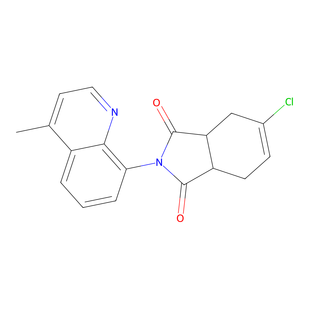 5-Chloro-2-(4-methylquinolin-8-yl)-3a,4,7,7a-tetrahydroisoindole-1,3-dione molecular structure, CAS 361474-92-2