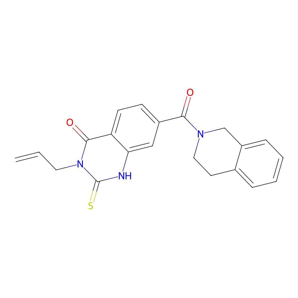 3-allyl-7-(3,4-dihydroisoquinolin-2(1H)-ylcarbonyl)-2-thioxo-2,3-dihydroquinazolin-4(1H)-one molecular structure, CAS 361475-17-4