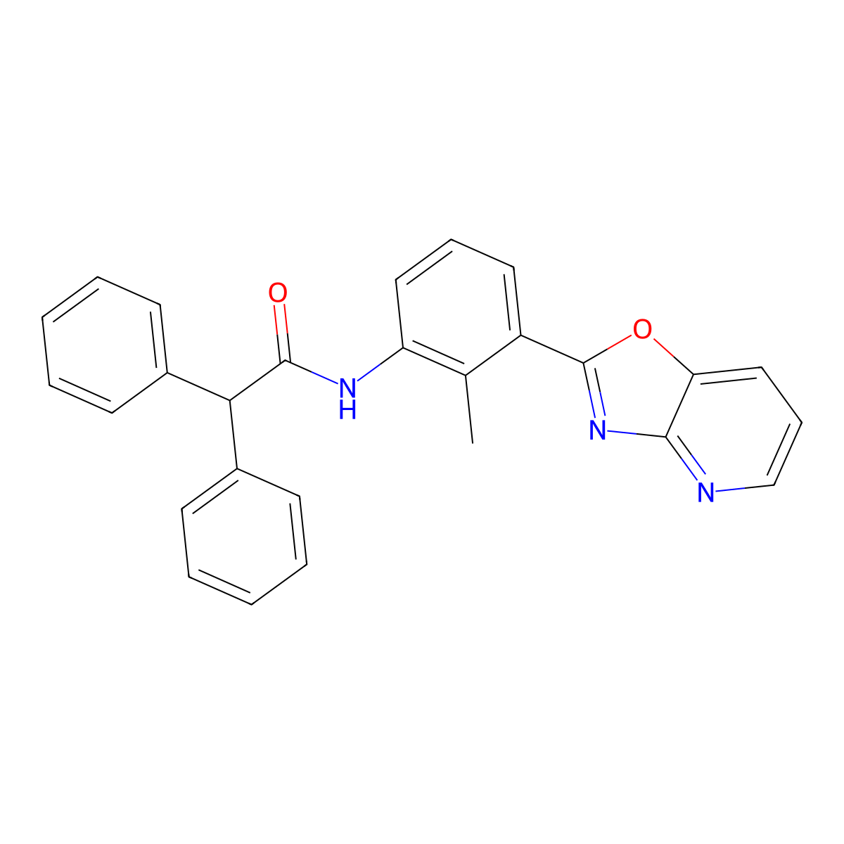 N-[2-methyl-3-([1,3]oxazolo[4,5-b]pyridin-2-yl)phenyl]-2,2-diphenylacetamide molecular structure, CAS 361475-72-1