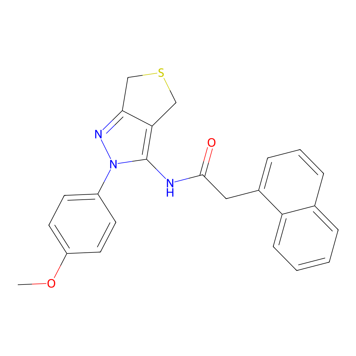 N-[2-(4-methoxyphenyl)-4,6-dihydrothieno[3,4-c]pyrazol-3-yl]-2-naphthalen-1-ylacetamide molecular structure, CAS 361477-26-1