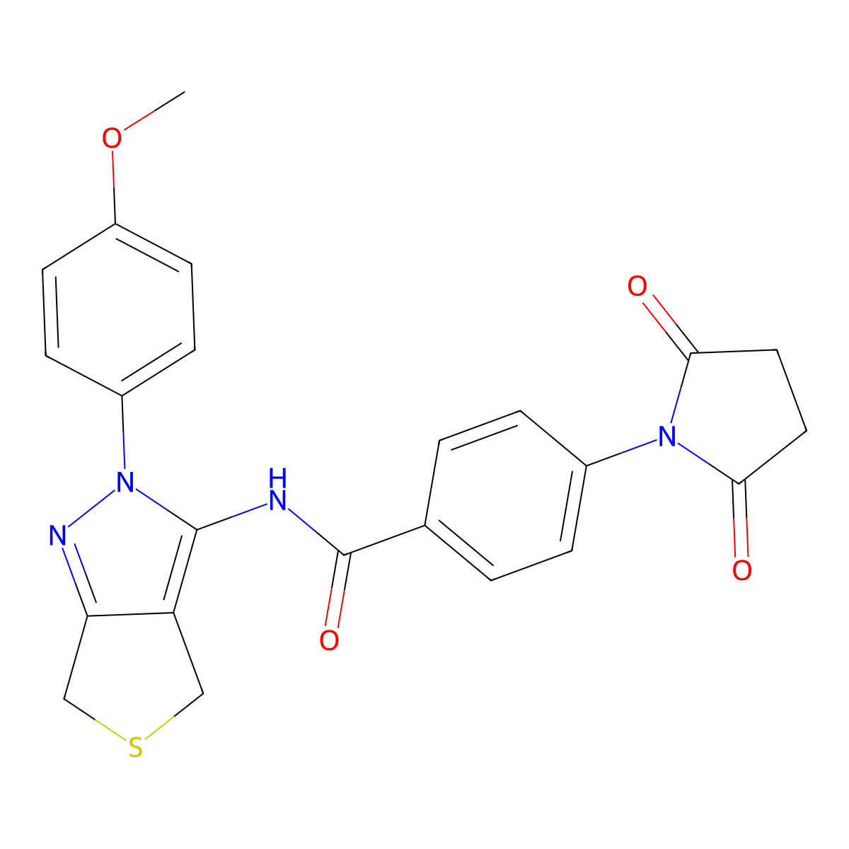 4-(2,5-dioxo-1-pyrrolidinyl)-N-[2-(4-methoxyphenyl)-4,6-dihydrothieno[3,4-c]pyrazol-3-yl]benzamide molecular structure, CAS 361477-29-4