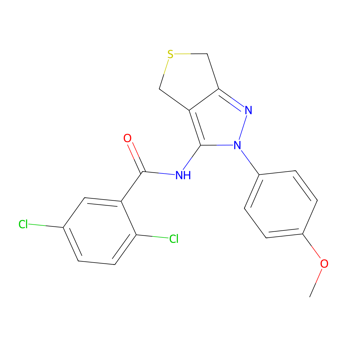 2,5-dichloro-N-(2-(4-methoxyphenyl)-4,6-dihydro-2H-thieno[3,4-c]pyrazol-3-yl)benzamide molecular structure, CAS 361477-39-6