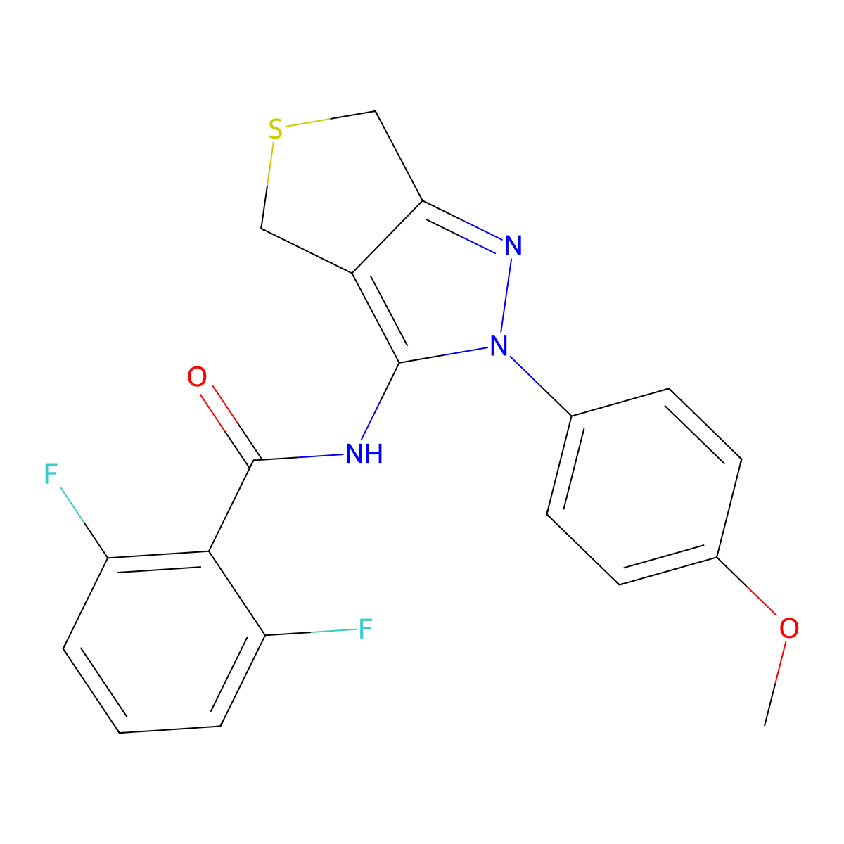 2,6-difluoro-N-[2-(4-methoxyphenyl)-4,6-dihydrothieno[3,4-c]pyrazol-3-yl]benzamide molecular structure, CAS 361477-51-2