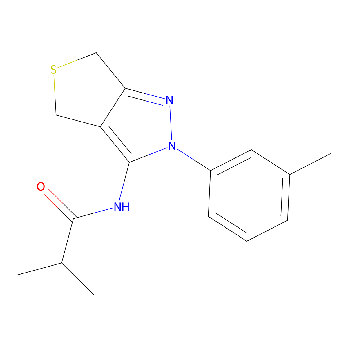 2-methyl-N-[2-(3-methylphenyl)-4,6-dihydrothieno[3,4-c]pyrazol-3-yl]propanamide molecular structure, CAS 361477-58-9