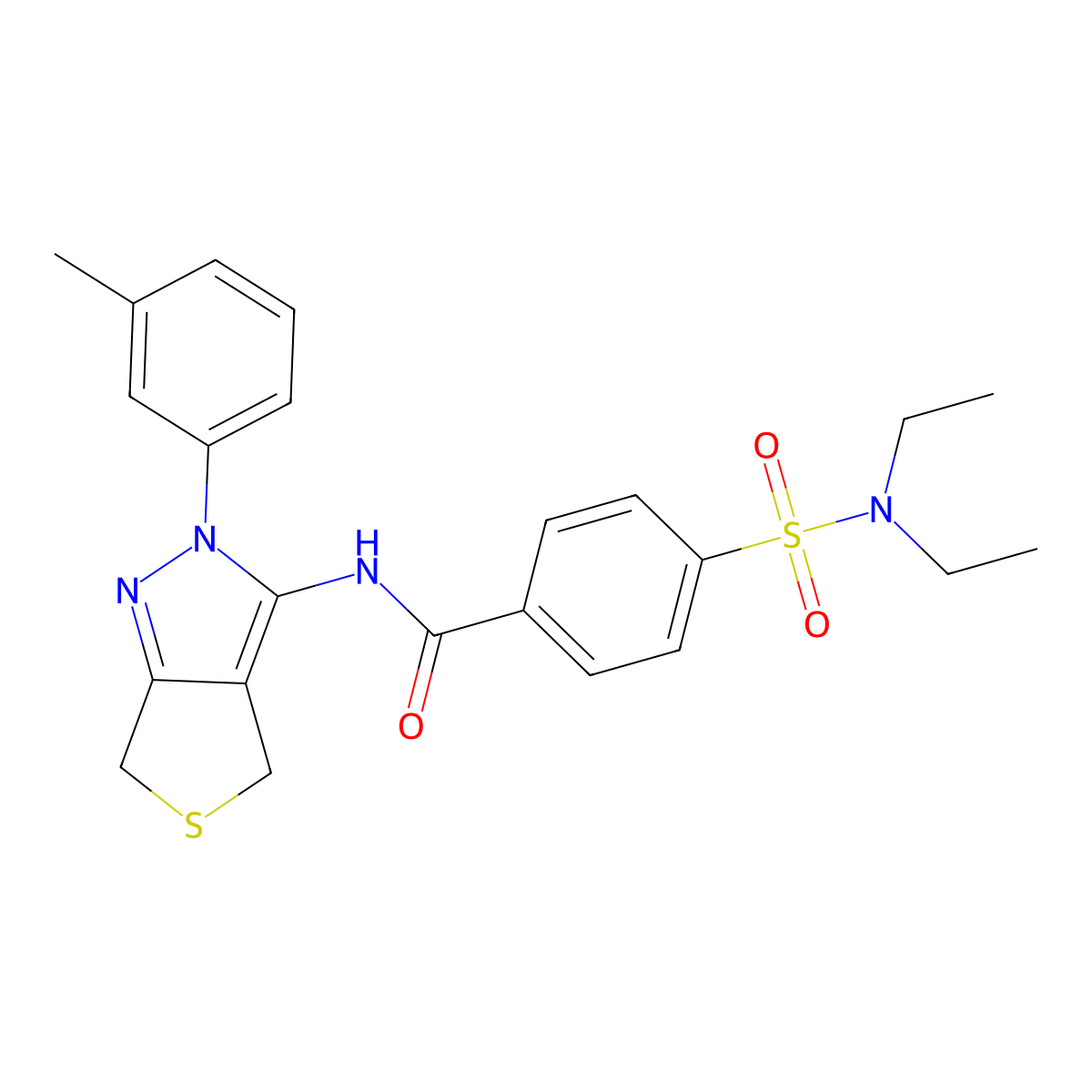 4-(diethylsulfamoyl)-N-[2-(3-methylphenyl)-4,6-dihydrothieno[3,4-c]pyrazol-3-yl]benzamide molecular structure, CAS 361477-66-9