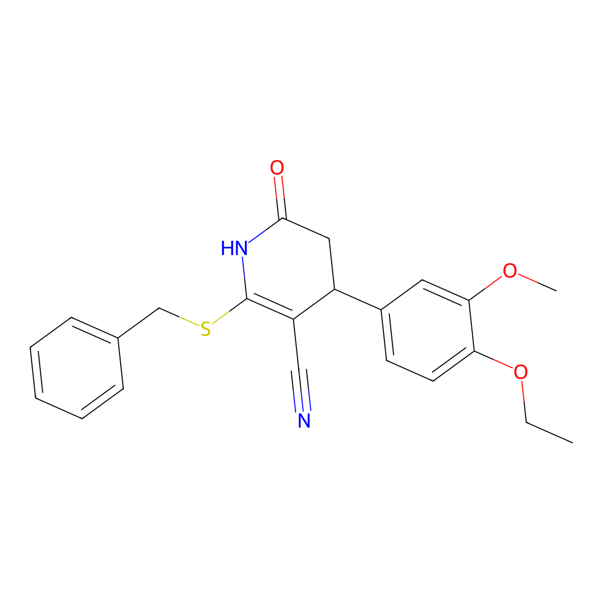 2-(Benzylsulfanyl)-4-(4-ethoxy-3-methoxyphenyl)-6-oxo-1,4,5,6-tetrahydropyridine-3-carbonitrile molecular structure, CAS 361478-21-9