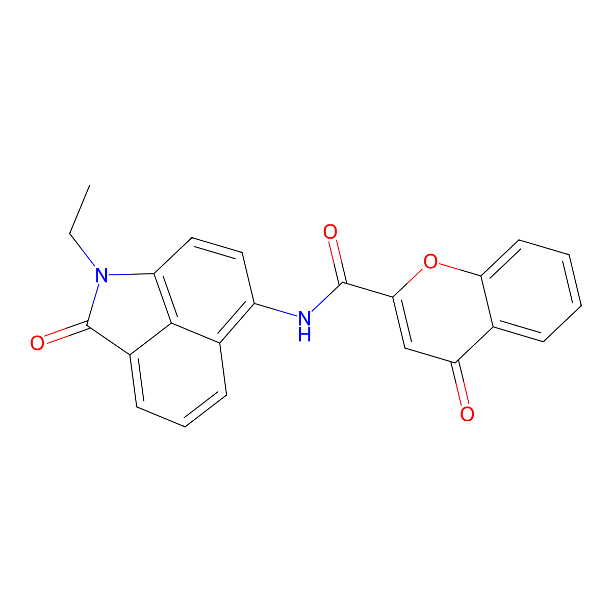 N-(1-ethyl-2-oxo-1,2-dihydrobenzo[cd]indol-6-yl)-4-oxo-4H-chromene-2-carboxamide molecular structure, CAS 361478-49-1