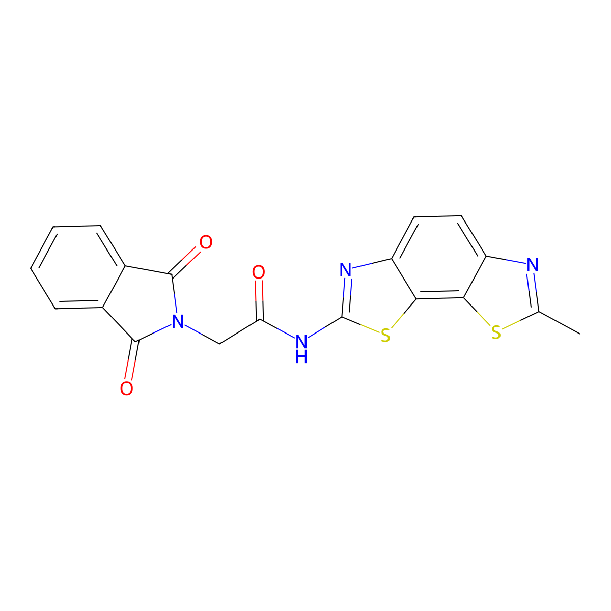 2-(1,3-dioxoisoindol-2-yl)-N-(7-methyl-[1,3]thiazolo[4,5-g][1,3]benzothiazol-2-yl)acetamide molecular structure, CAS 361478-51-5