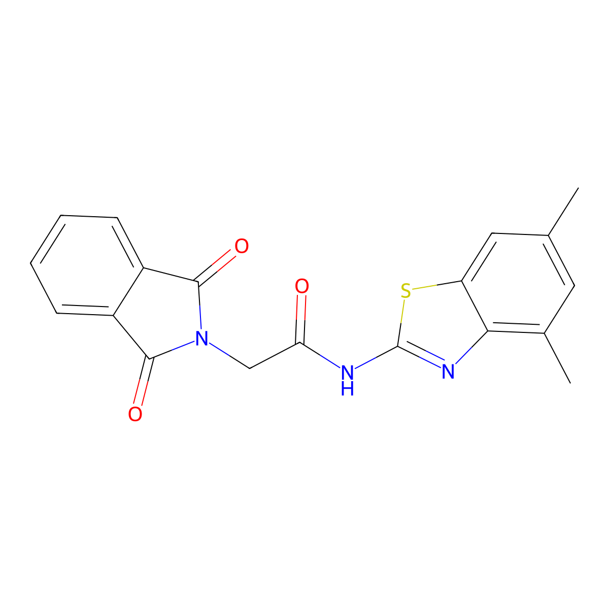N-(4,6-dimethylbenzo[d]thiazol-2-yl)-2-(1,3-dioxoisoindolin-2-yl)acetamide molecular structure, CAS 361478-52-6