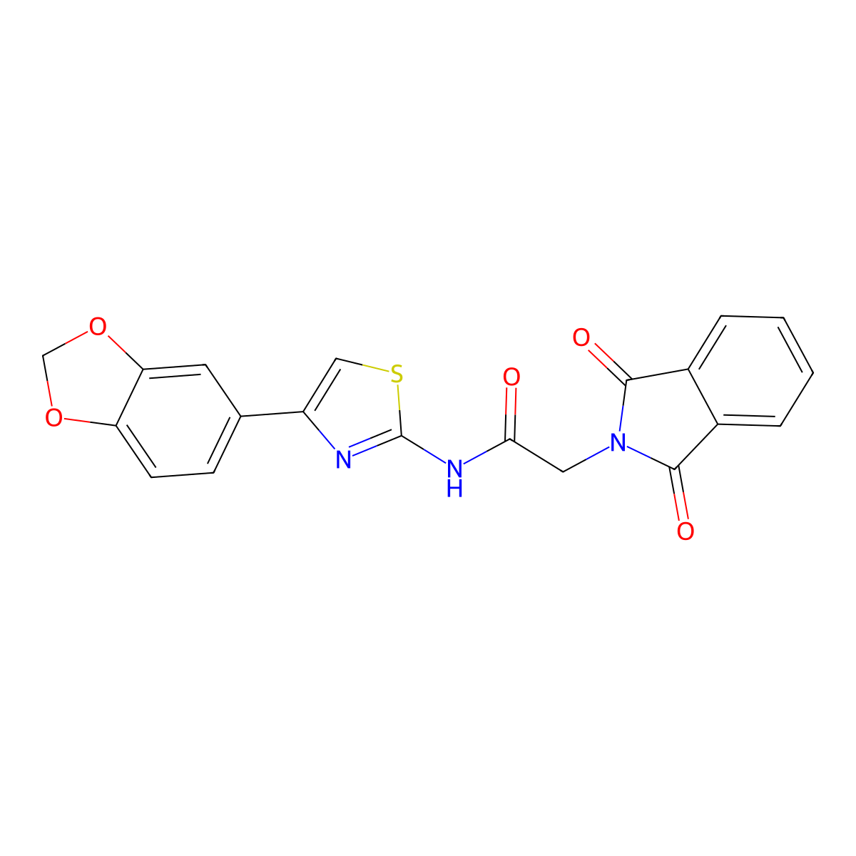 N-(4-(benzo[d][1,3]dioxol-5-yl)thiazol-2-yl)-2-(1,3-dioxoisoindolin-2-yl)acetamide molecular structure, CAS 361478-54-8