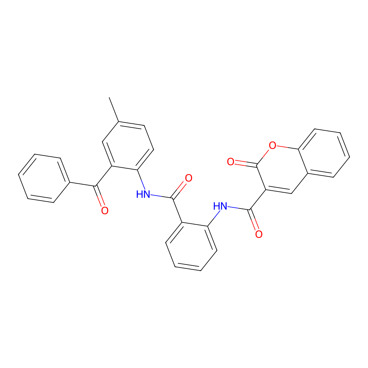 N-(2-((2-benzoyl-4-methylphenyl)carbamoyl)phenyl)-2-oxo-2H-chromene-3-carboxamide molecular structure, CAS 361478-56-0