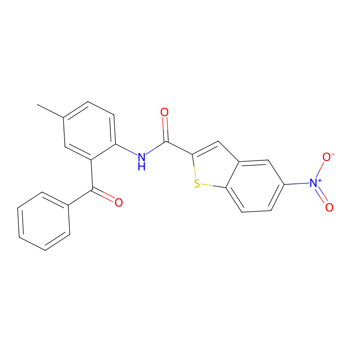 N-(2-benzoyl-4-methylphenyl)-5-nitro-1-benzothiophene-2-carboxamide molecular structure, CAS 361478-62-8