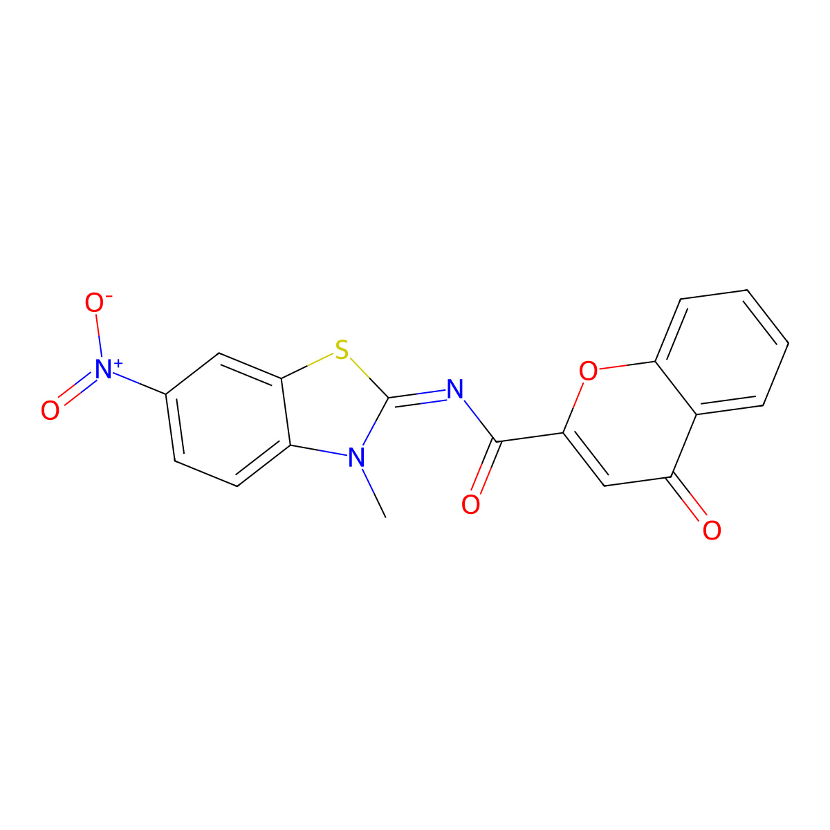 N-(3-methyl-6-nitro-1,3-benzothiazol-2-ylidene)-4-oxochromene-2-carboxamide molecular structure, CAS 361478-69-5