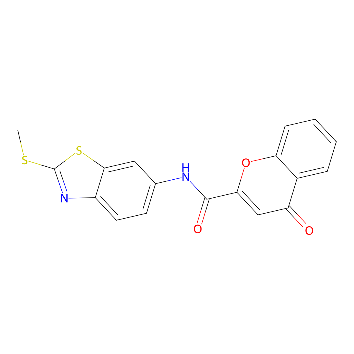 N-(2-(methylthio)benzo[d]thiazol-6-yl)-4-oxo-4H-chromene-2-carboxamide molecular structure, CAS 361478-71-9