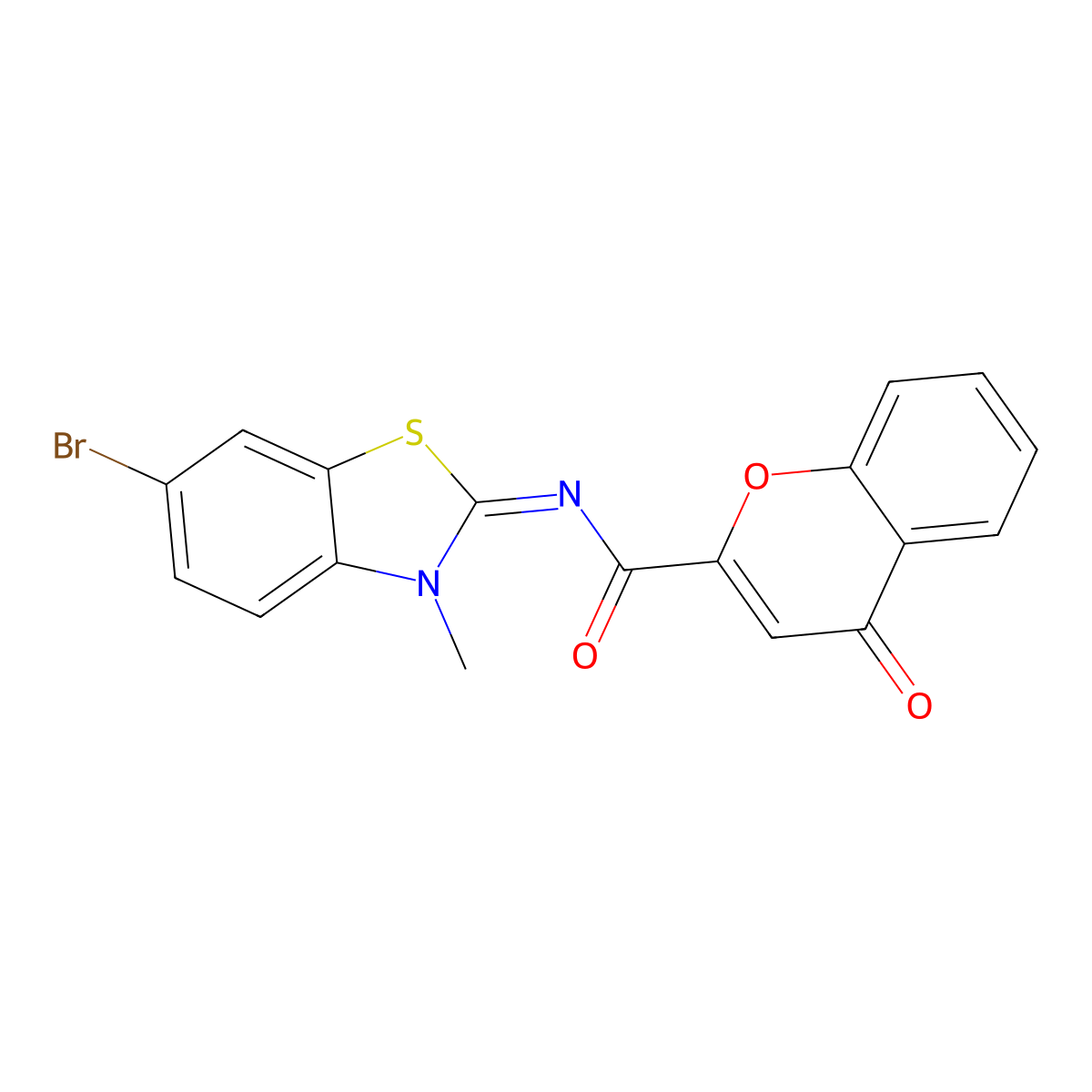 (Z)-N-(6-bromo-3-methylbenzo[d]thiazol-2(3H)-ylidene)-4-oxo-4H-chromene-2-carboxamide molecular structure, CAS 361478-75-3