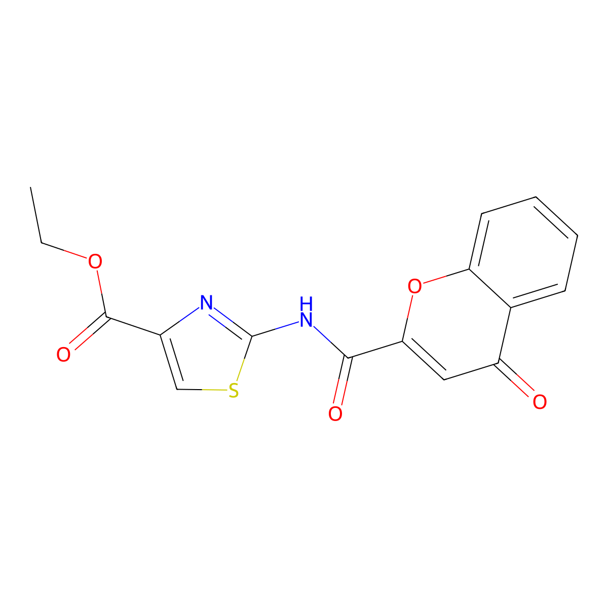 ethyl 2-(4-oxo-4H-chromene-2-carboxamido)thiazole-4-carboxylate molecular structure, CAS 361478-77-5