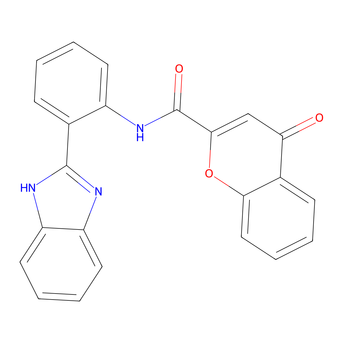 N-(2-(1H-benzo[d]imidazol-2-yl)phenyl)-4-oxo-4H-chromene-2-carboxamide molecular structure, CAS 361478-79-7