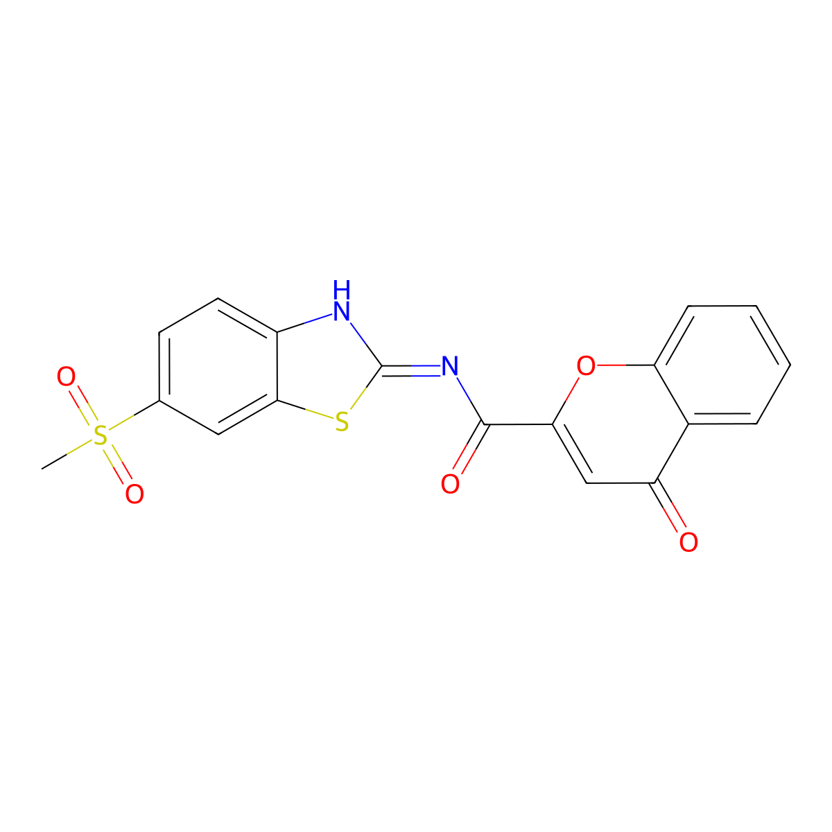 N-(6-methylsulfonyl-1,3-benzothiazol-2-yl)-4-oxochromene-2-carboxamide molecular structure, CAS 361478-86-6