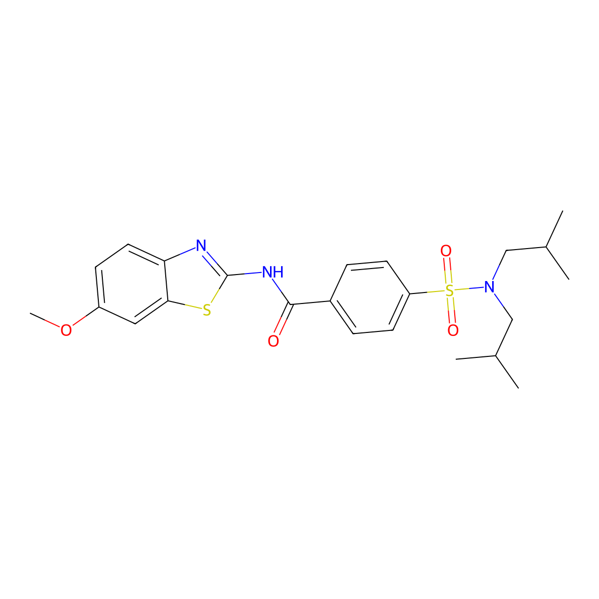 4-[bis(2-methylpropyl)sulfamoyl]-N-(6-methoxy-1,3-benzothiazol-2-yl)benzamide molecular structure, CAS 361478-93-5