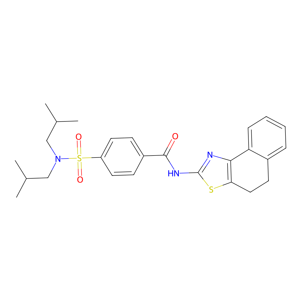 N-(4,5-dihydronaphtho[1,2-d]thiazol-2-yl)-4-(N,N-diisobutylsulfamoyl)benzamide molecular structure, CAS 361478-98-0