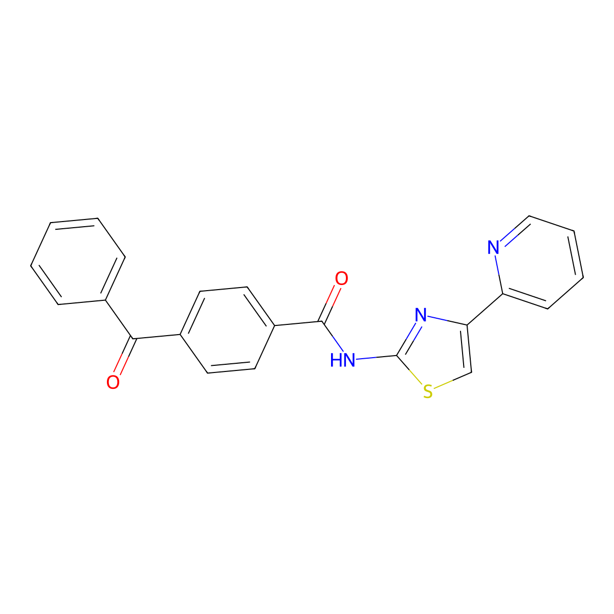 4-benzoyl-N-(4-(pyridin-2-yl)thiazol-2-yl)benzamide molecular structure, CAS 361479-17-6