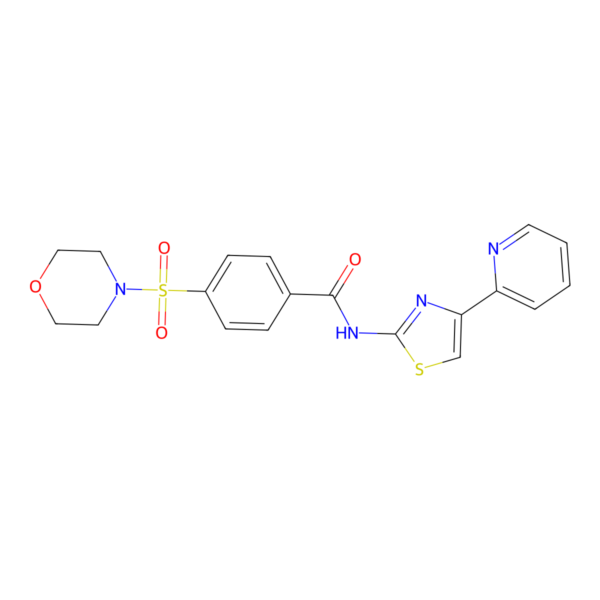 4-morpholin-4-ylsulfonyl-N-(4-pyridin-2-yl-1,3-thiazol-2-yl)benzamide molecular structure, CAS 361479-19-8