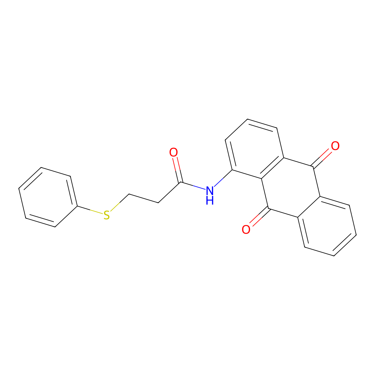 N-(9,10-dioxo-9,10-dihydroanthracen-1-yl)-3-(phenylthio)propanamide molecular structure, CAS 361479-31-4