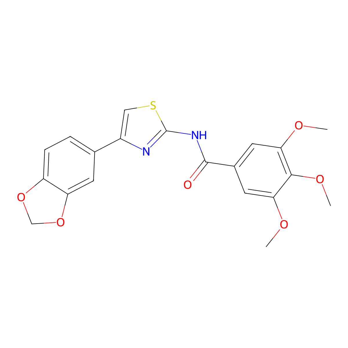 N-(4-(benzo[d][1,3]dioxol-5-yl)thiazol-2-yl)-3,4,5-trimethoxybenzamide molecular structure, CAS 361479-58-5